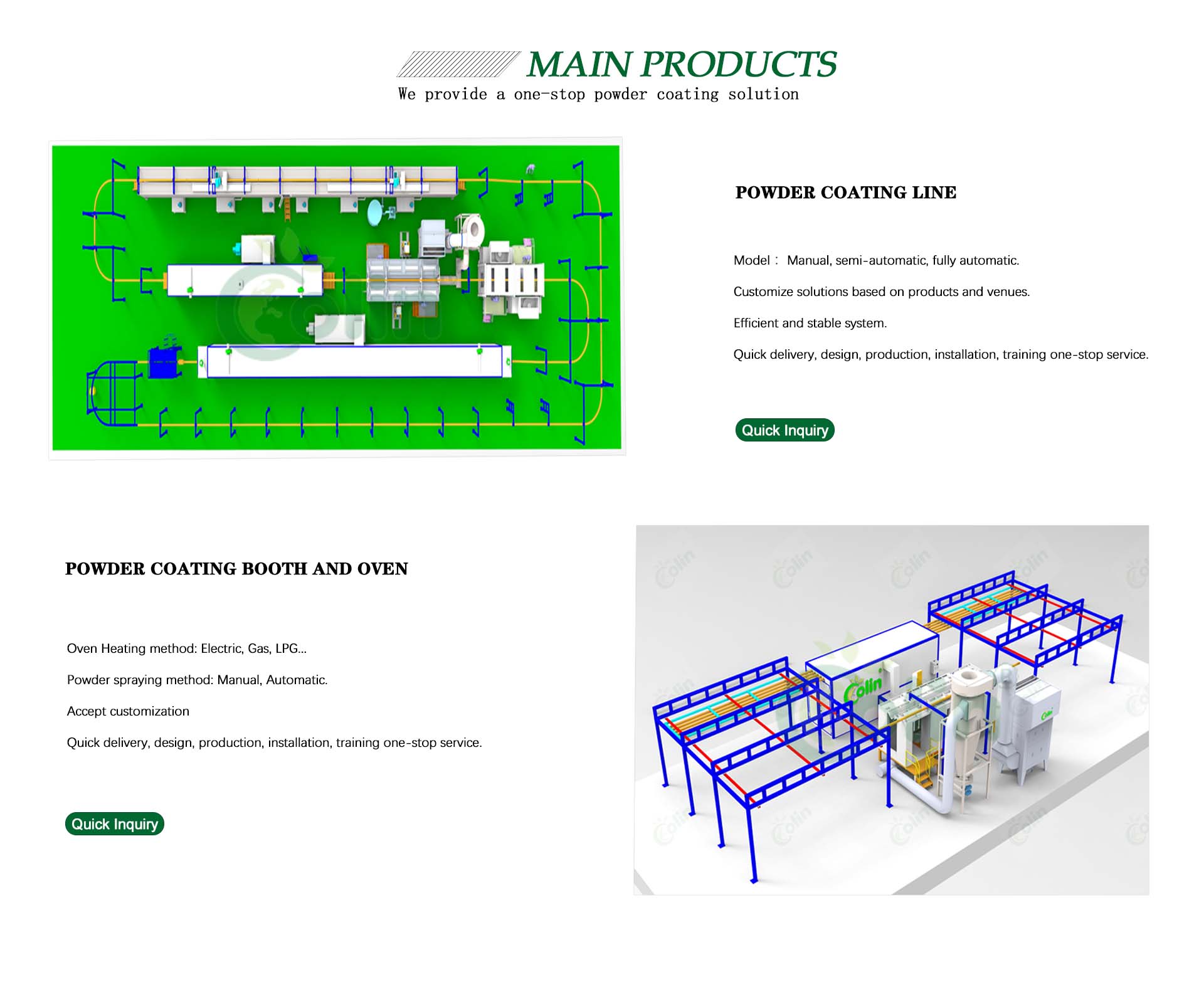 automatic line for powder coating